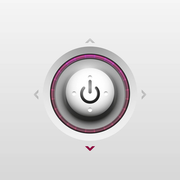 Logo de tecnología de botón de encendido, concepto de techno de arte digital, icono apagado
 - Vector, imagen