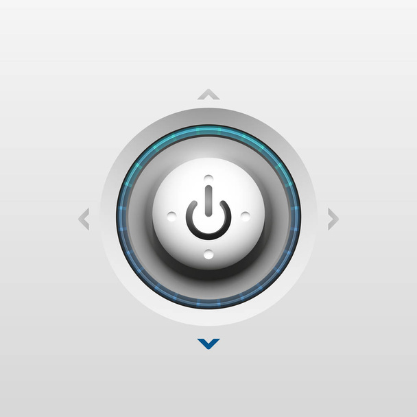 Power button technology logo, digital art techno concept, on off icon - Vetor, Imagem