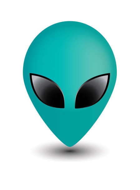 Dibujo de una cara alienígena tradicional
 - Vector, imagen