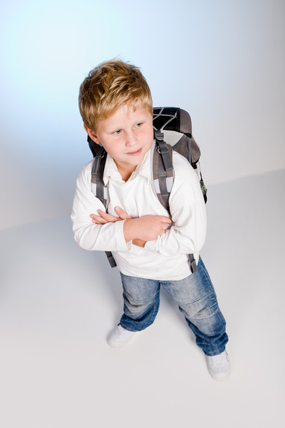 First grader boy - Фото, изображение