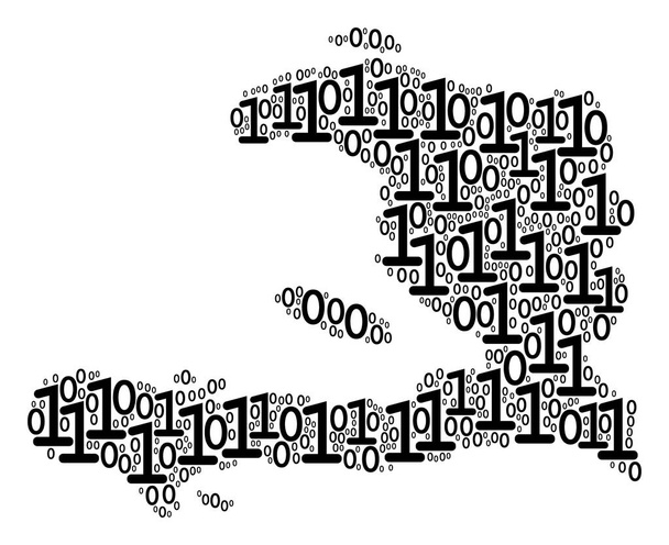 Haiti mapa mozaika binárních číslic - Vektor, obrázek