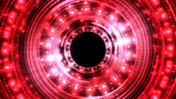 Formas de círculo de luz brilhante e rotativa coloridas - Loop sem costura vermelho
 - Filmagem, Vídeo