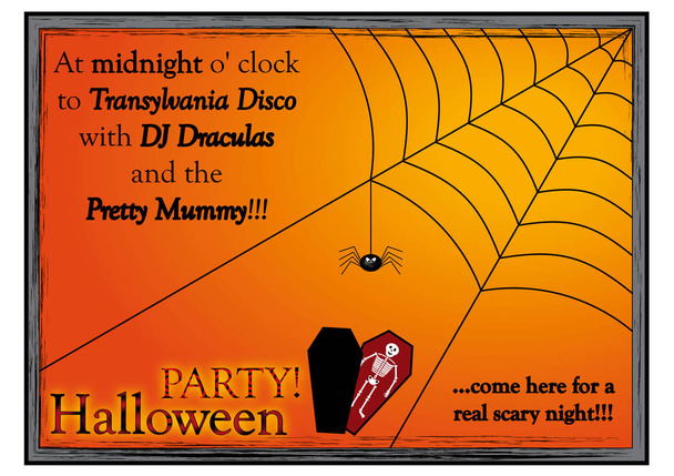 Halloween party invitation card - Vector, Image
