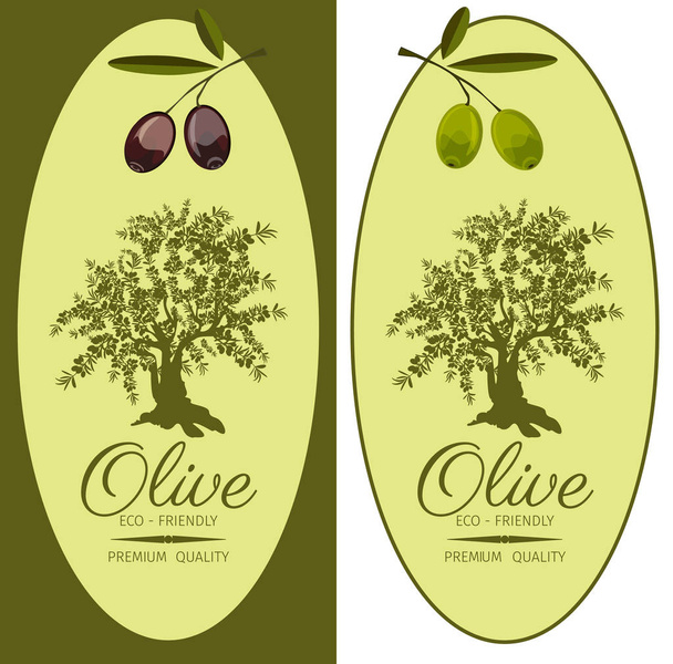 zestaw etykiet dla oliwy z oliwek - Wektor, obraz
