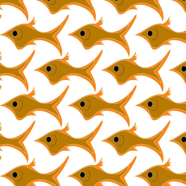 Smiling Fish robe à motifs mignon en jaune sur un fond blanc
 - Vecteur, image