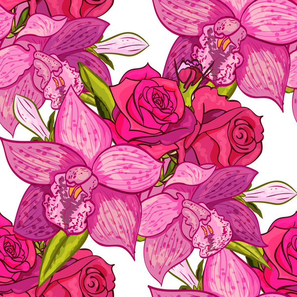 vector seamless flower pattern - Vetor, Imagem