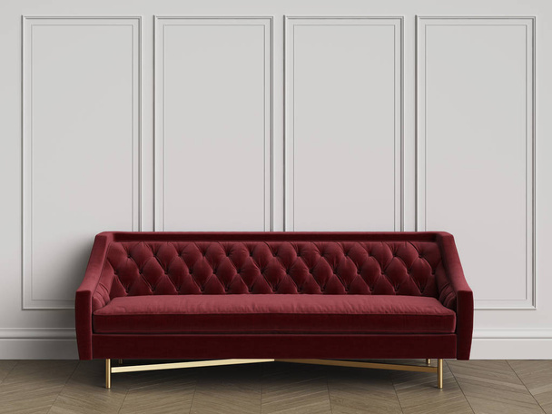 Klasyczna sofa w klasyczny wystrój wnętrz z kopii space.3d renderowania - Zdjęcie, obraz