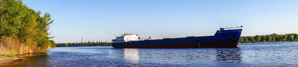 Cargo river barge. Cargo transportation by water transport - Photo, Image