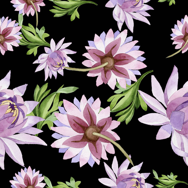 Pink water lily. Floral botanical flower. Wild spring leaf wildflower pattern. - Фото, изображение