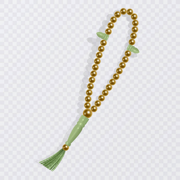 Rosario Isolato su sfondo bianco, rosario islamico vettoriale illustrazione. Perline di preghiera realistiche, elemento di design
. - Vettoriali, immagini