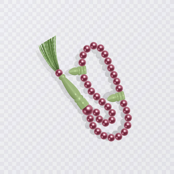 数珠イスラム ロザリオ ベクトル イラスト白背景に分離されました。現実的な数珠、デザイン要素. - ベクター画像