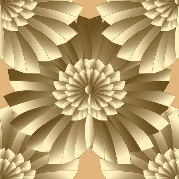 Абстрактний квітковий золотий вектор безшовний візерунок. Сучасний візерунок o
 - Вектор, зображення