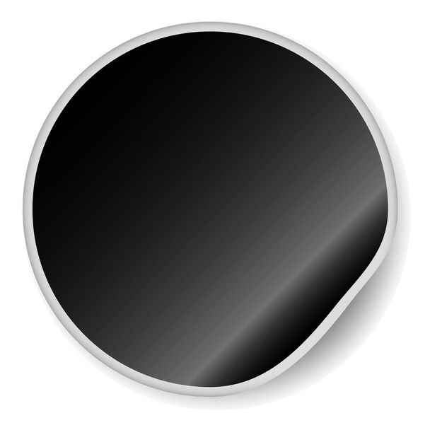 Mockup of a round black sticker. Easy to change the background - Vektor, Bild