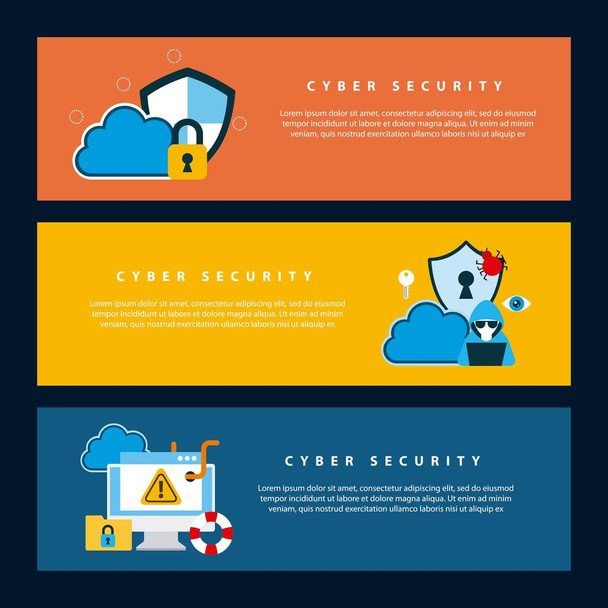 технология кибербезопасности - Вектор,изображение