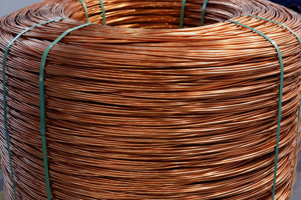 coil of 8 mm copper wire rod - Photo, Image