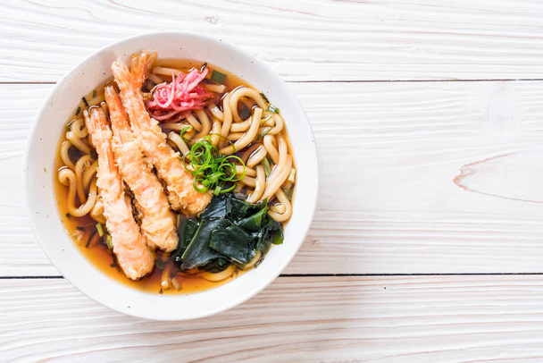 udon ramen noodles with shrimps tempura  - Φωτογραφία, εικόνα