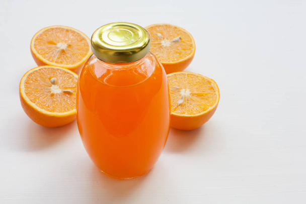 Fresh orange juice on white, Healthy vitamin drink. - Foto, immagini