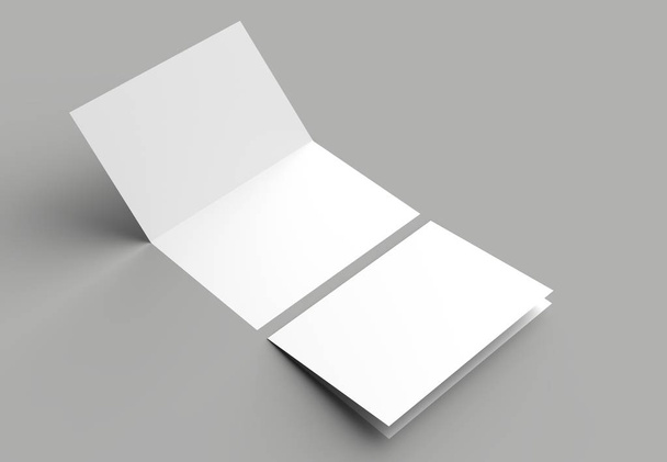 Двухслойный вертикальный - ландшафтная брошюра или приглашение макет изол
 - Фото, изображение