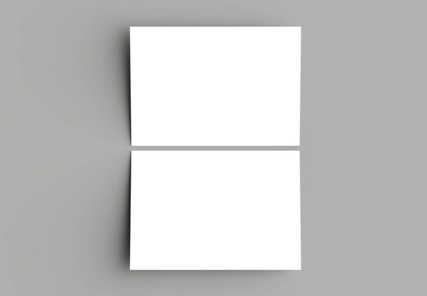 Bi fold vertical - landscape brochure or invitation mock up isol - Photo, Image