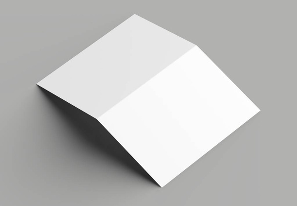 Bi fold vertical - landscape brochure or invitation mock up isol - Φωτογραφία, εικόνα