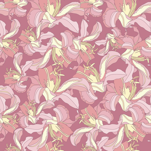 Floral pattern seamless. Flower vector background. Elegant wallpaper. - Vector, imagen