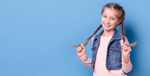 Young teenage girl with french braid - Zdjęcie, obraz