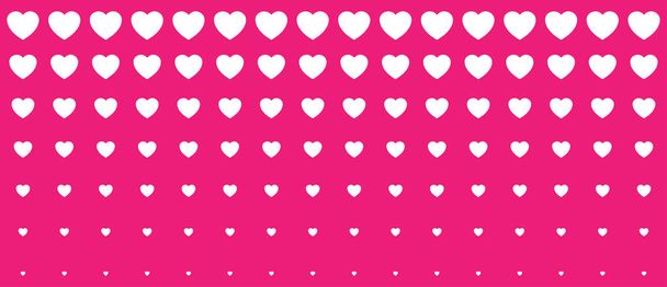 Halftone Pink Hearts Gradient Background. Valentines Day Design Illustration Card. Wedding Invitation Card backdrop. Design element of background for medical, health, treatment. Vector illustration. - ベクター画像