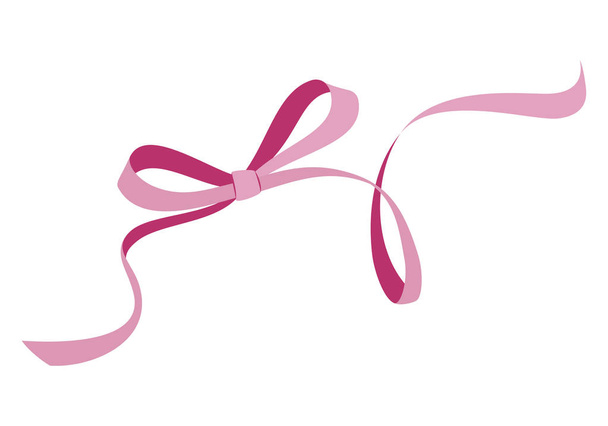 Pink ribbon bow. - Vector, Image