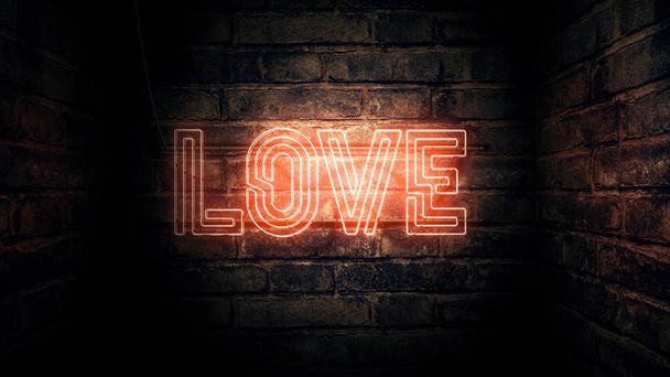 Love neon sign - Foto, Imagen
