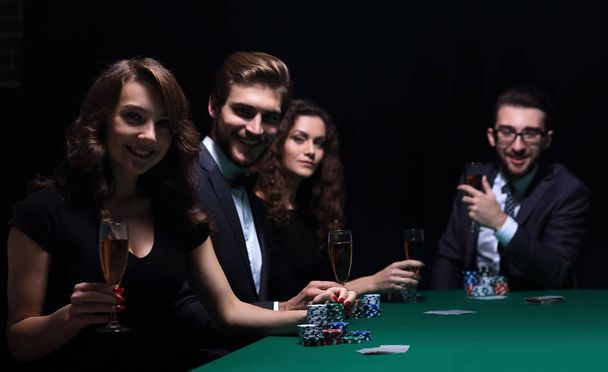 successful young people spend the night at the casino - Φωτογραφία, εικόνα