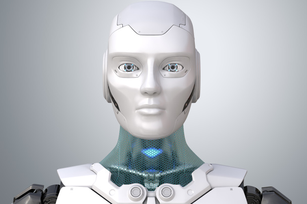 Robot's head in face - Photo, Image