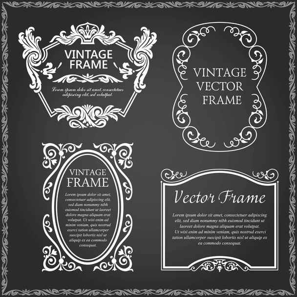 Vintage decorative frames set  - Вектор,изображение
