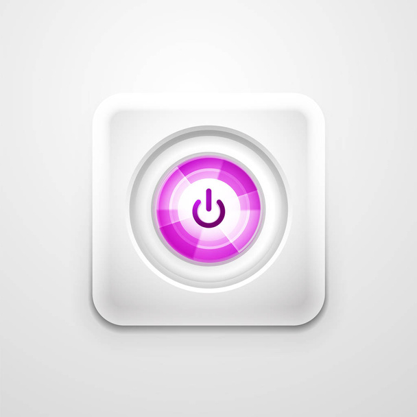 Power button technology logo, digital art techno concept, on off icon - Vektor, Bild