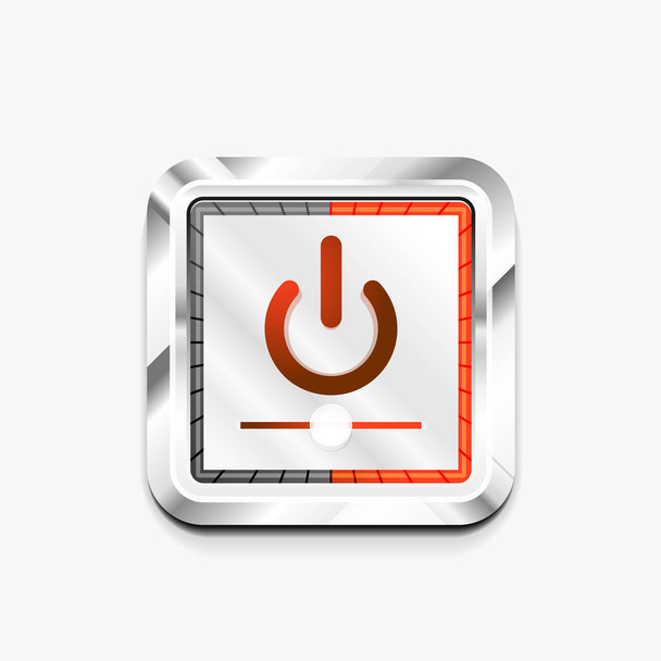 Power button technology logo, digital art techno concept, on off icon - Vektor, obrázek