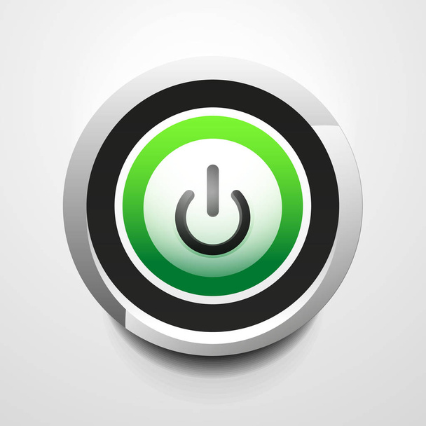 Logotipo da tecnologia do botão de energia, conceito techno arte digital, no ícone off
 - Vetor, Imagem