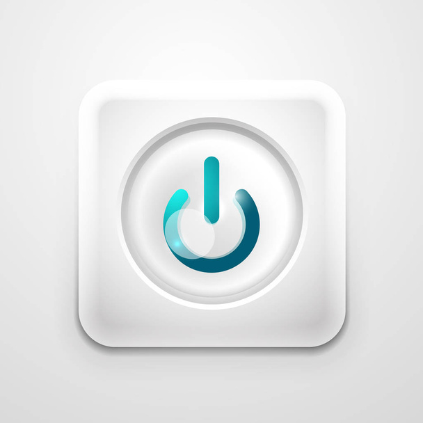 Power button technology logo, digital art techno concept, on off icon - Vector, imagen