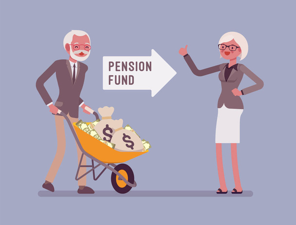 Inwestycyjnych funduszy emerytalnych - Wektor, obraz