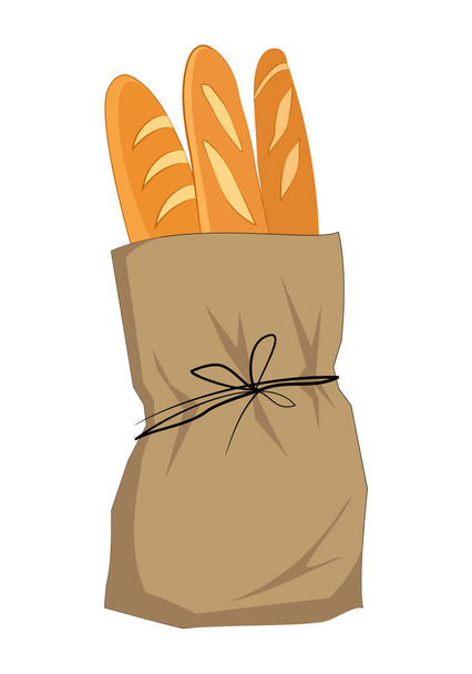 French baguettes in paper bag. - Vector, Image