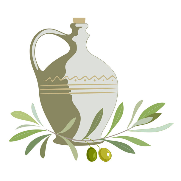 Olive oil label or logo for farm store or market. - Vector, Image