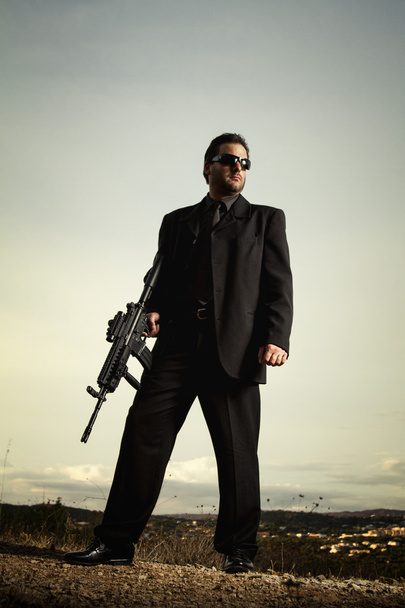contract killer agent character - Foto, Imagem