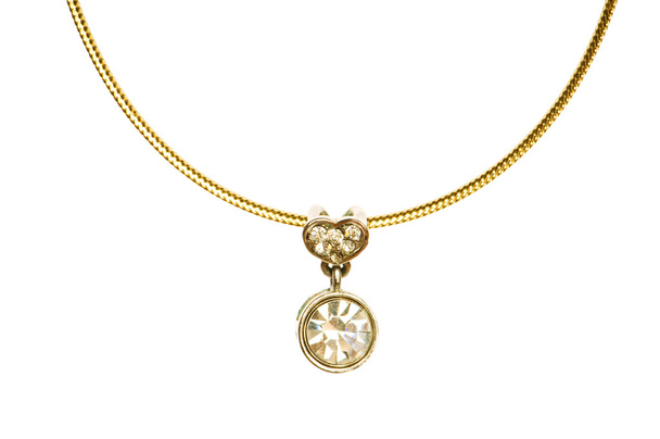 Pendant on golden chain isolated - Photo, image