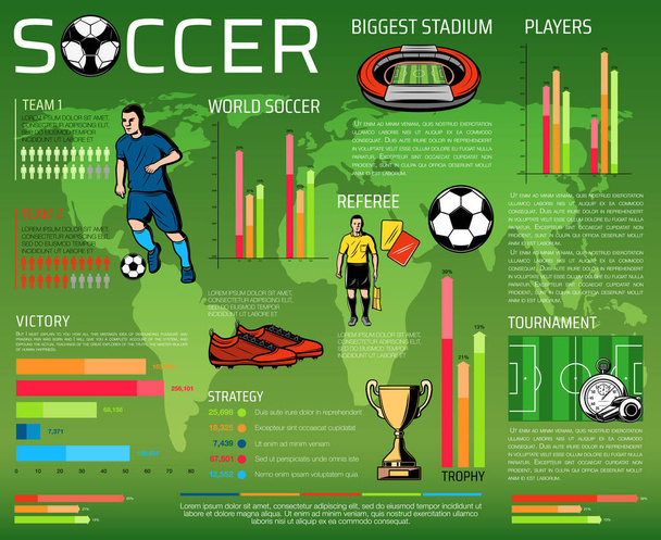Piłka nożna i piłka nożna sport konkurencji Infografika - Wektor, obraz