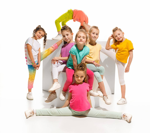 The kids dance school, ballet, hiphop, street, funky and modern dancers - Fotoğraf, Görsel
