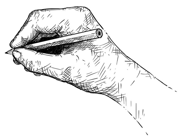 Vector Artistic Illustration or Drawing of Hand Writing or Sketching With Pencil - Διάνυσμα, εικόνα