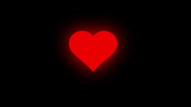 Animacja czerwony serca bicie - Materiał filmowy, wideo