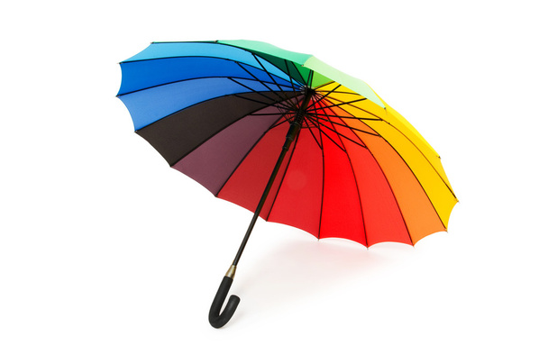 Цветной зонтик, изолированный на белом
 - Фото, изображение