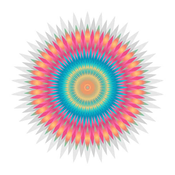 abstrakte schillernde und bunte Mandala psychedelischen Hintergrund - Vektor, Bild