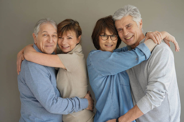 Group of senior people, isolated on grey background - Фото, изображение