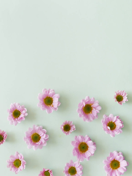 photo of Beautiful blossoms of pink Gerbera Daisies flowers texture pattern on green background - Valokuva, kuva