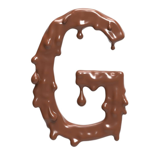 Письмо G. Стилизованный шоколадный алфавит. 3d-рендеринг
. - Фото, изображение